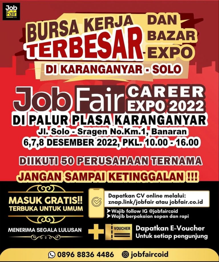 Job Fair Karanganyar Desember 2022 Jadwal Event Info Pameran