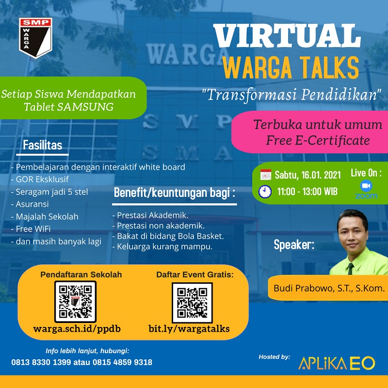 Virtual Warga Talk "Transformasi Pendidikan"