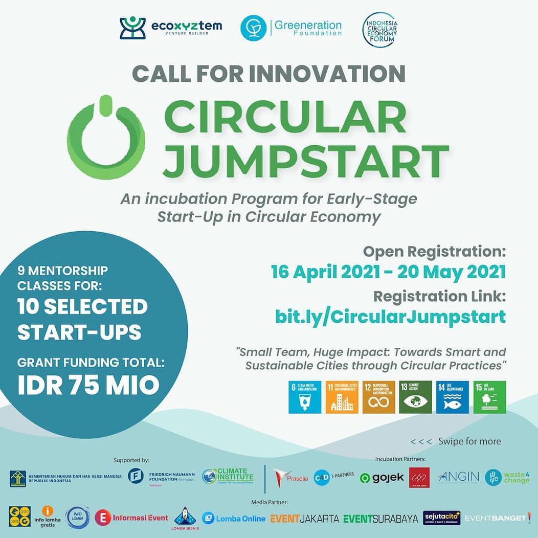 Call for Innovation! (Circular Jumpstart) By Indonesia Circular Economy Forum 
