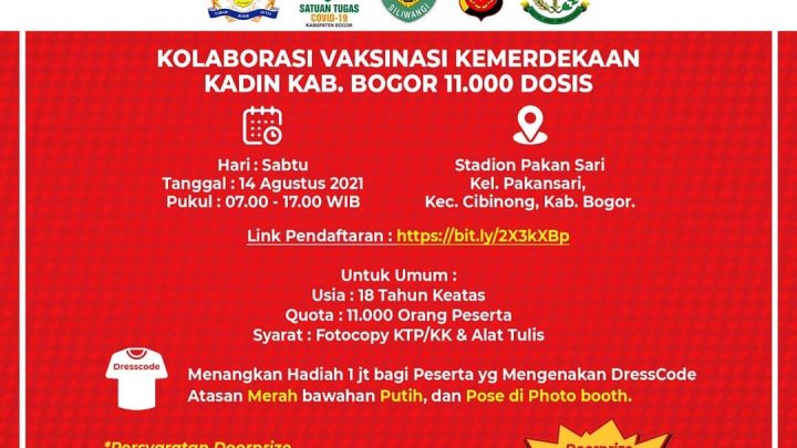 Kolaborasi Vaksin Kemerdekaan Kabupaten Bogor (penambahan kuota)