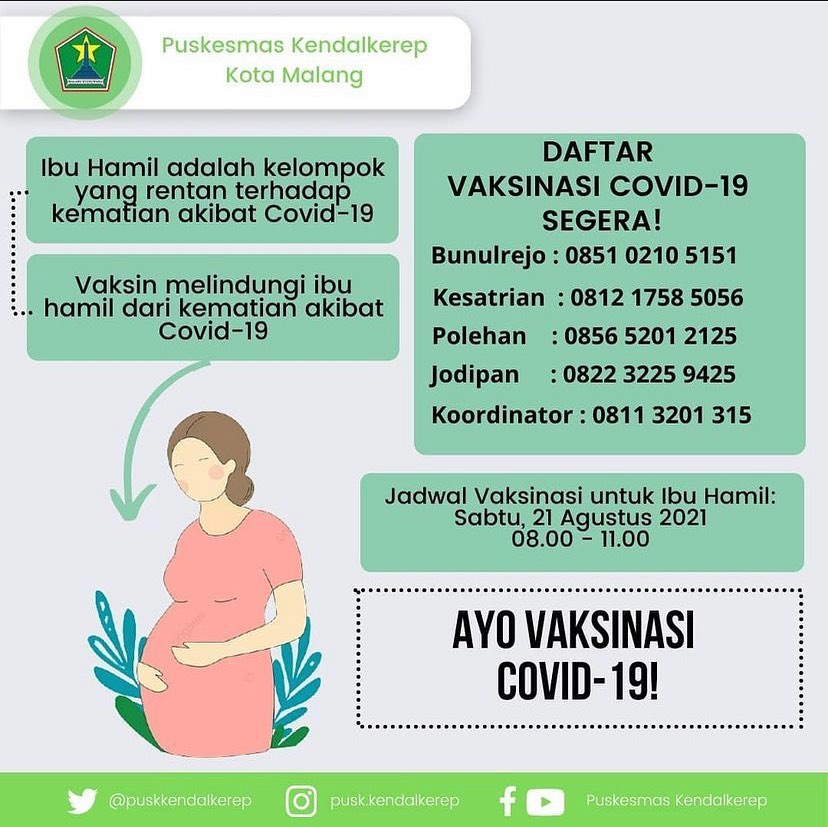 Vaksin Ibu Hamil - Kendalkerep Kota Malang