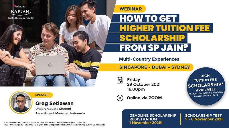 WEBINAR : How to get higher tuition fee scholarship from SP Jain? - SP JAIN School of Global Management 