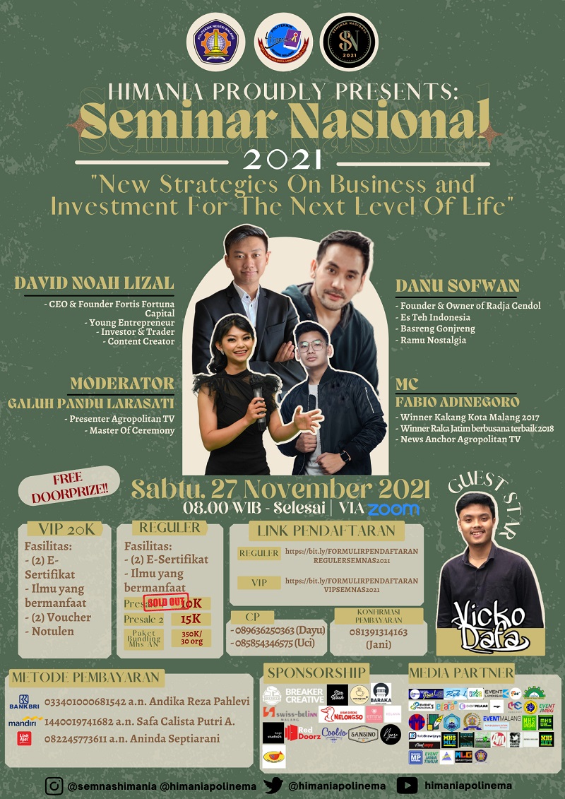 Seminar Nasional 2021 “New Strategies on Business and Investment for The Next Level of Life"