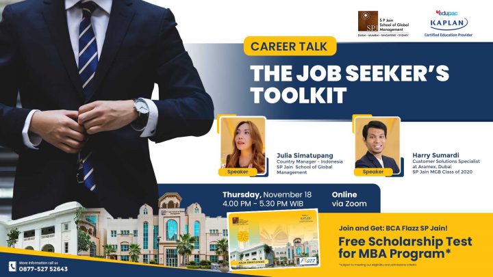 WEBINAR : Career Talk “The Job Seekers’ Toolkit” with SP Jain School of Global Management