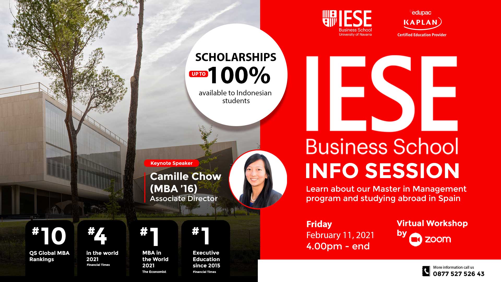 Webinar: "IESE Business School Info Session - Learn about our Master in Management program, studying abroad in Spain and scholarships" 
