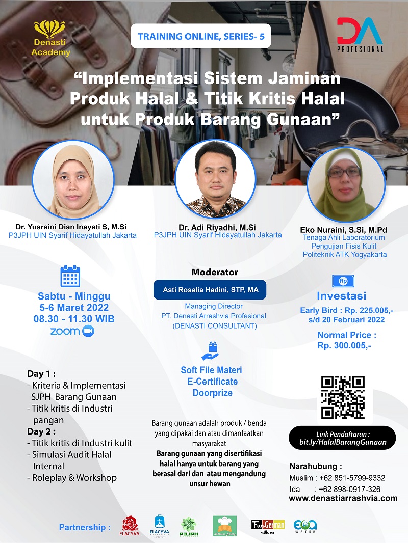 Training Implementasi Sistem Jaminan Produk Halal & Titik Kritis Halal untuk Produk Barang Gunaan