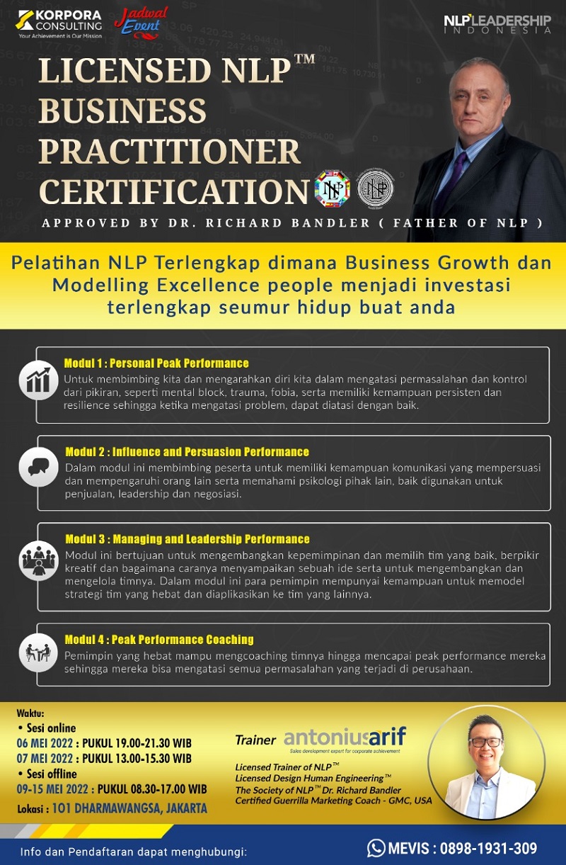 License NLP Business Practitioner Certification 

