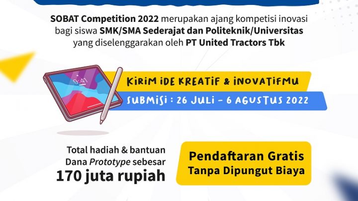SOBAT Competition 2022 – Ajang Unjuk Gigi Inovasi, Total Hadiah dan Dana Prototype Hingga 170 Juta Rupiah