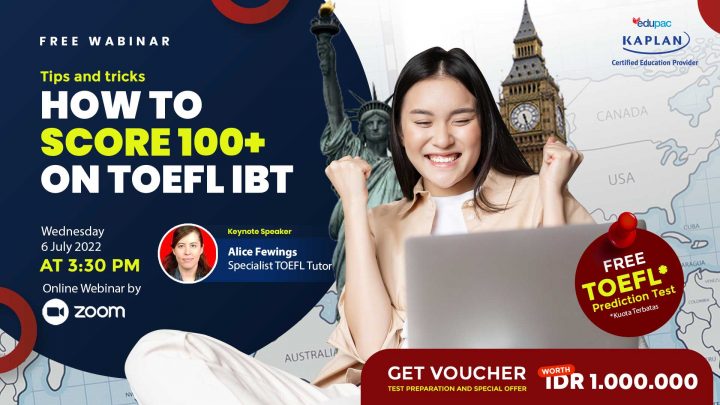 Free Virtual Workshop “Tips and tricks How to Score 100+ on TOEFL iBT”