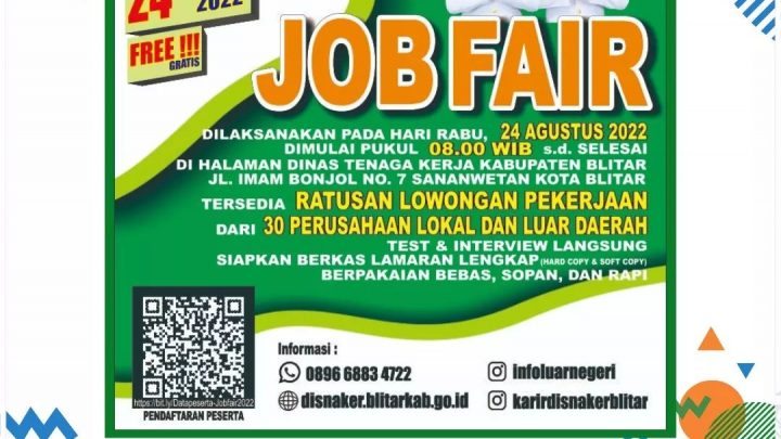 Job Fair Disnaker Blitar – Agustus 2022