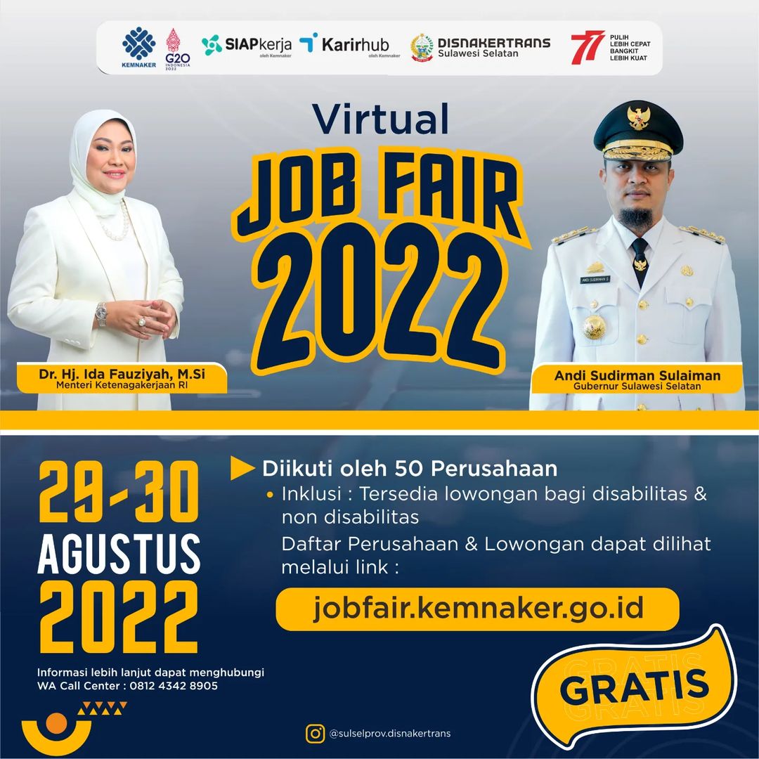 Virtual Job Fair Sulawesi Selatan 2022