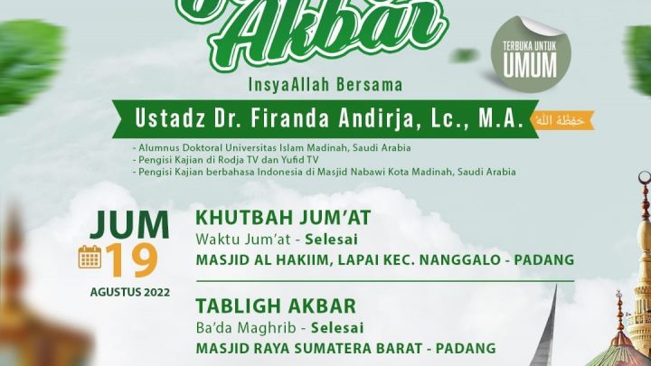 TABLIGH AKBAR Ustadz Dr. Firanda Andirja, Lc., M.A – Padang