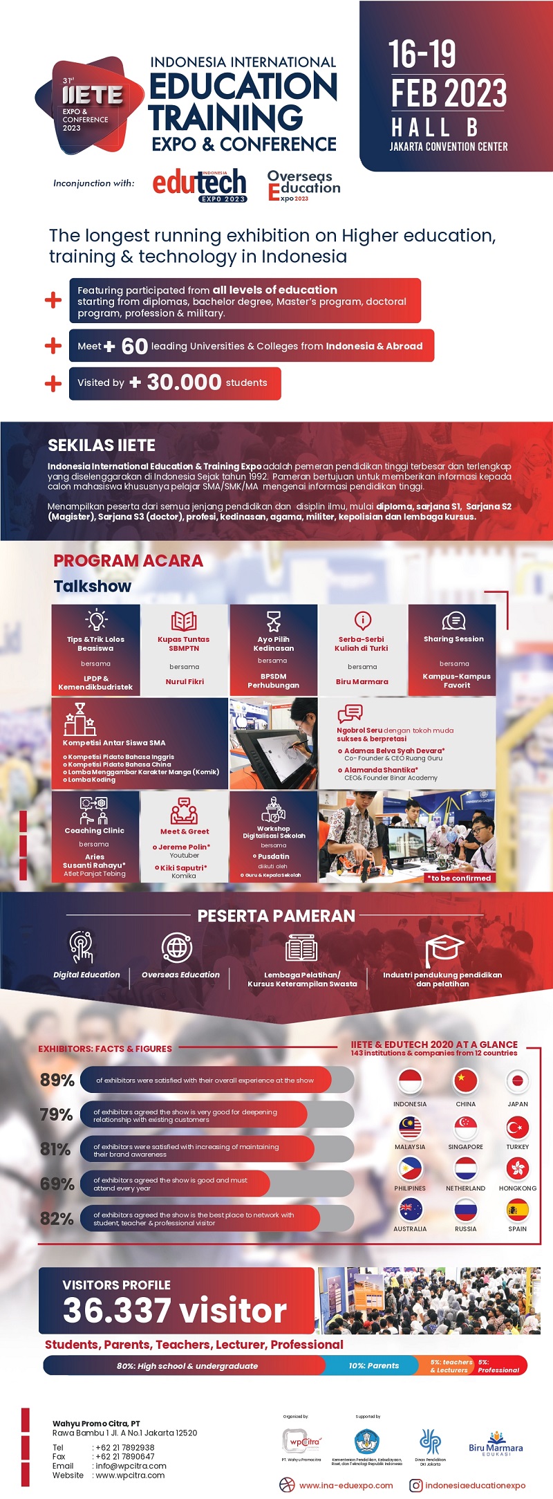 INDONESIA INTERNATIONAL EDUCATION & TRAINING EXPO 2023 Jadwal Event