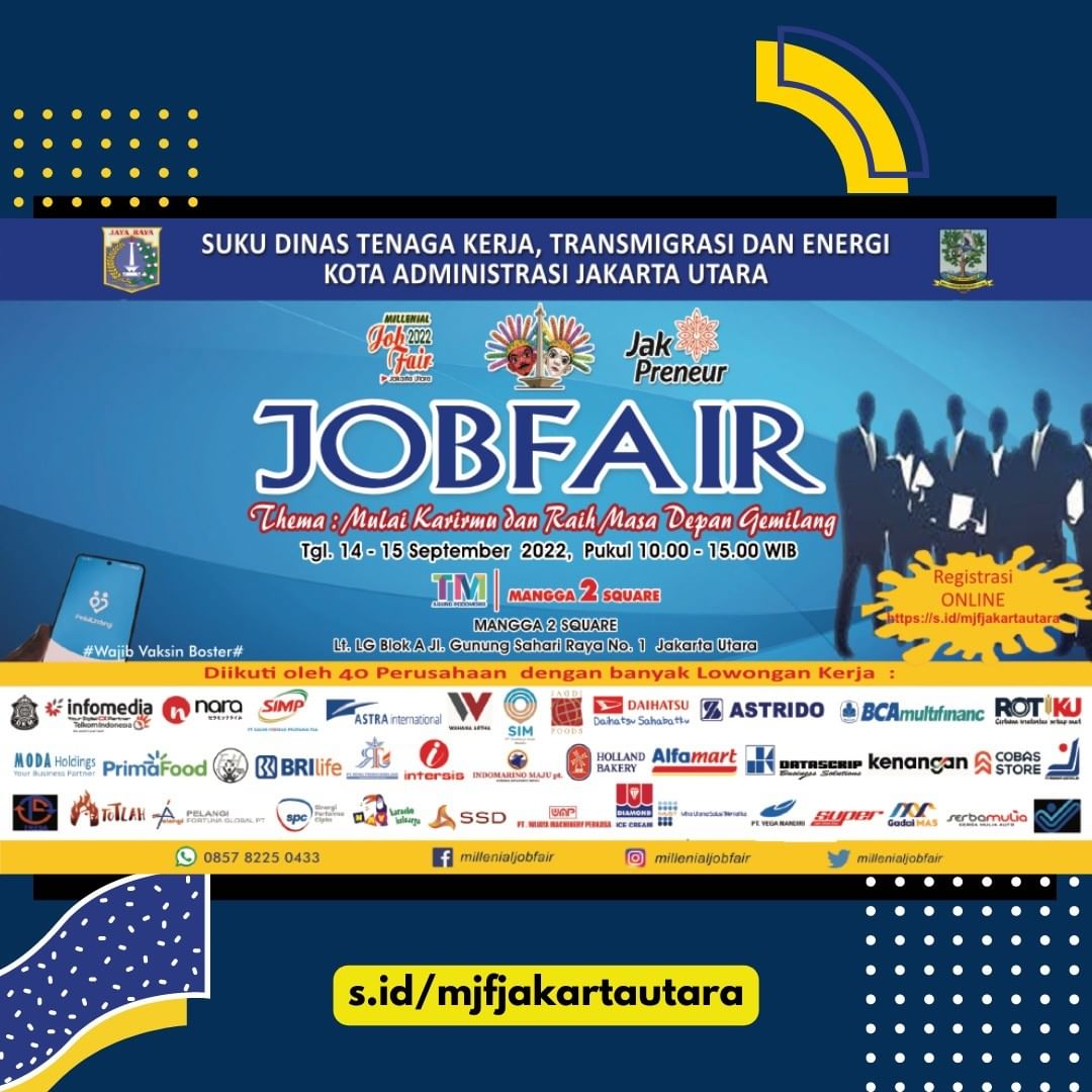 Millenial Job Fair SUDINAKERTRANS JAKARTA UTARA - September 2022