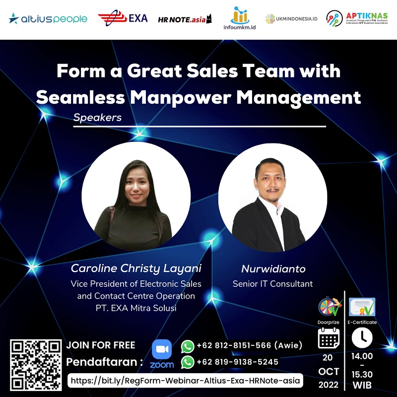 Webinar bisnis: "Form a Great Sales Team with Seamless Manpower Management”