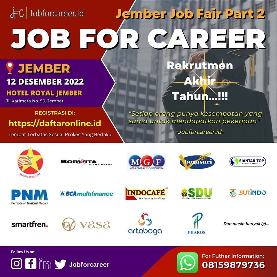 Job For Career Jember - Desember 2022