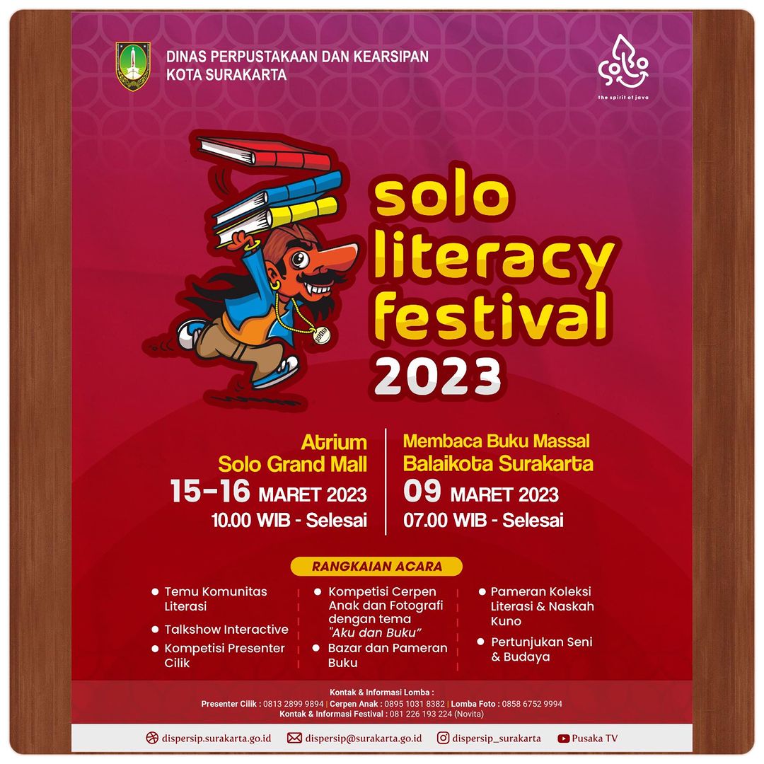 SOLO LITERACY FESTIVAL 2023 (Dinas Perpustakaan dan Arsip Daerah Kota Surakarta)